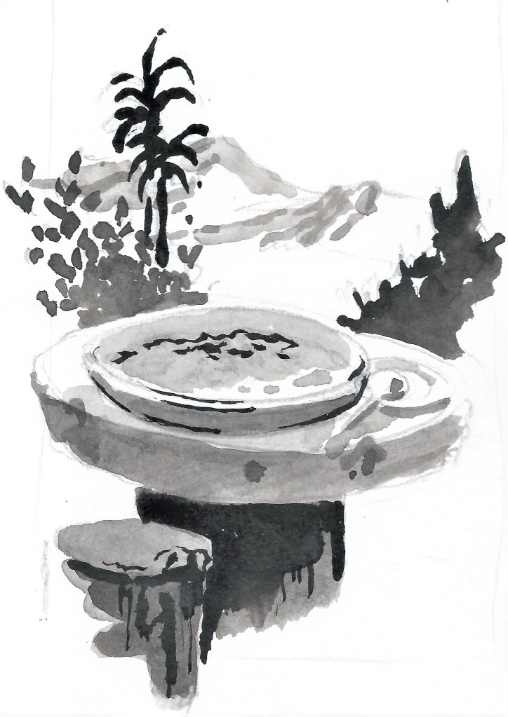 Calentita à Gibraltar, image à l'encre de chine, méditerranée