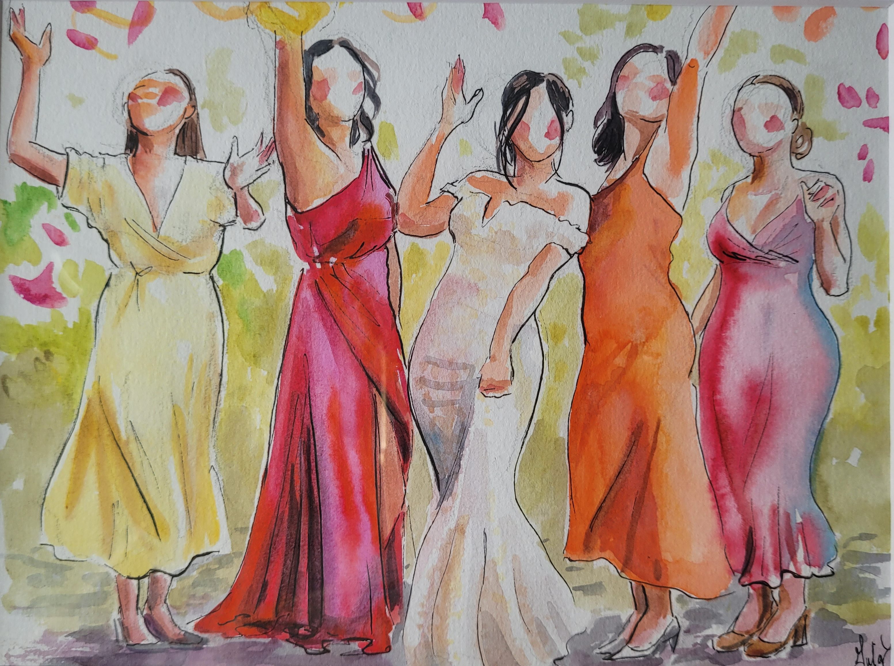 Portraits d'invités à l'aquarelle pour les mariages et autres célébrations
