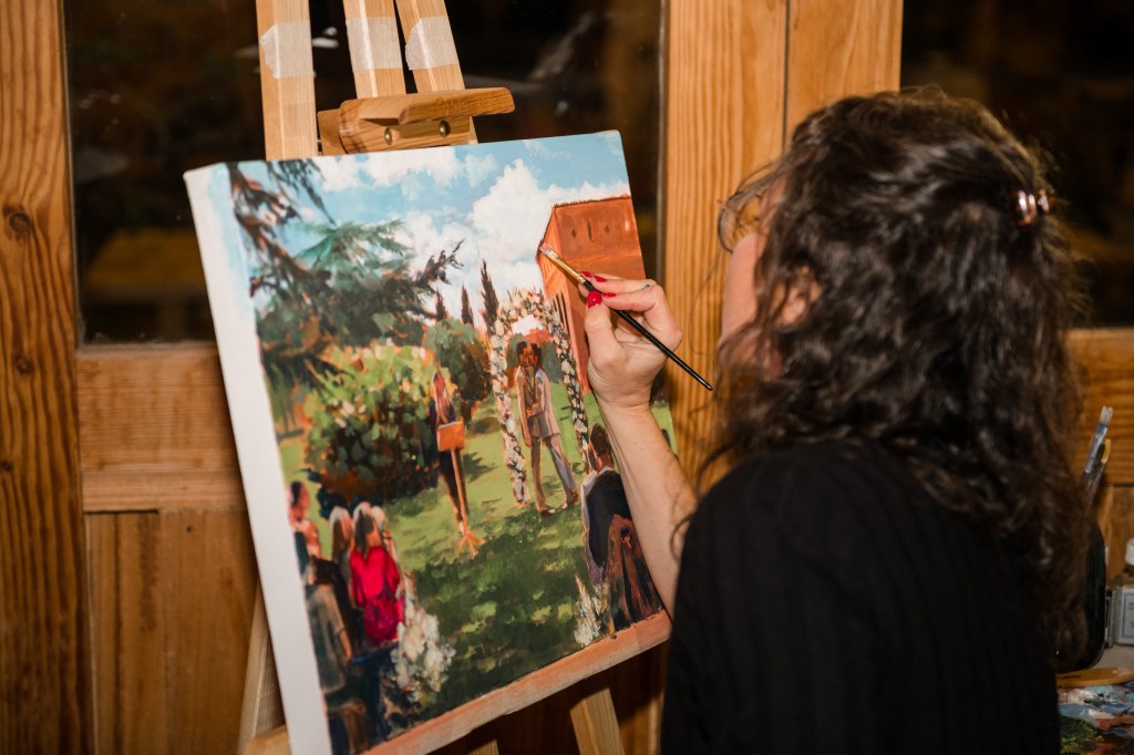 peinture pour événement mariage baptême animation prestige