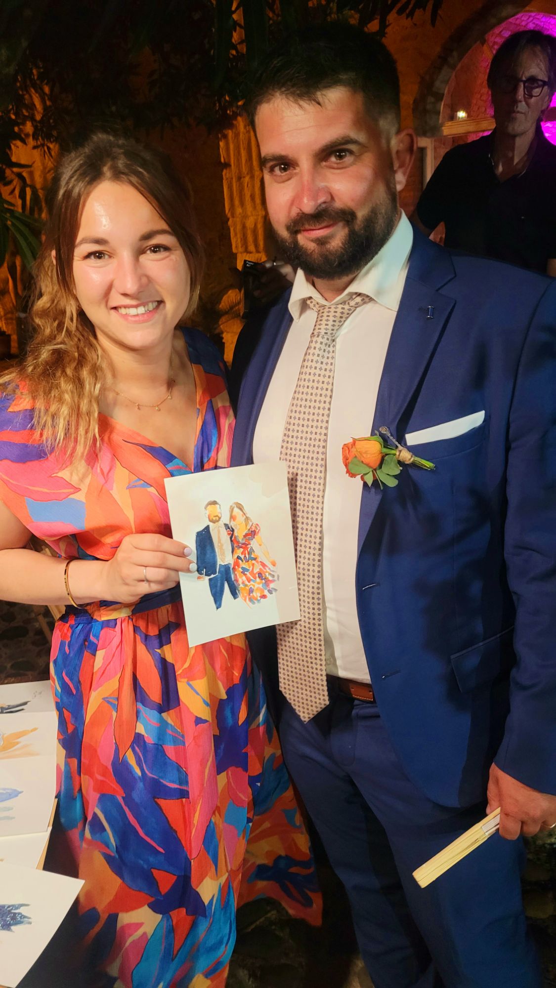 Watercolor guests portraits for luxury events