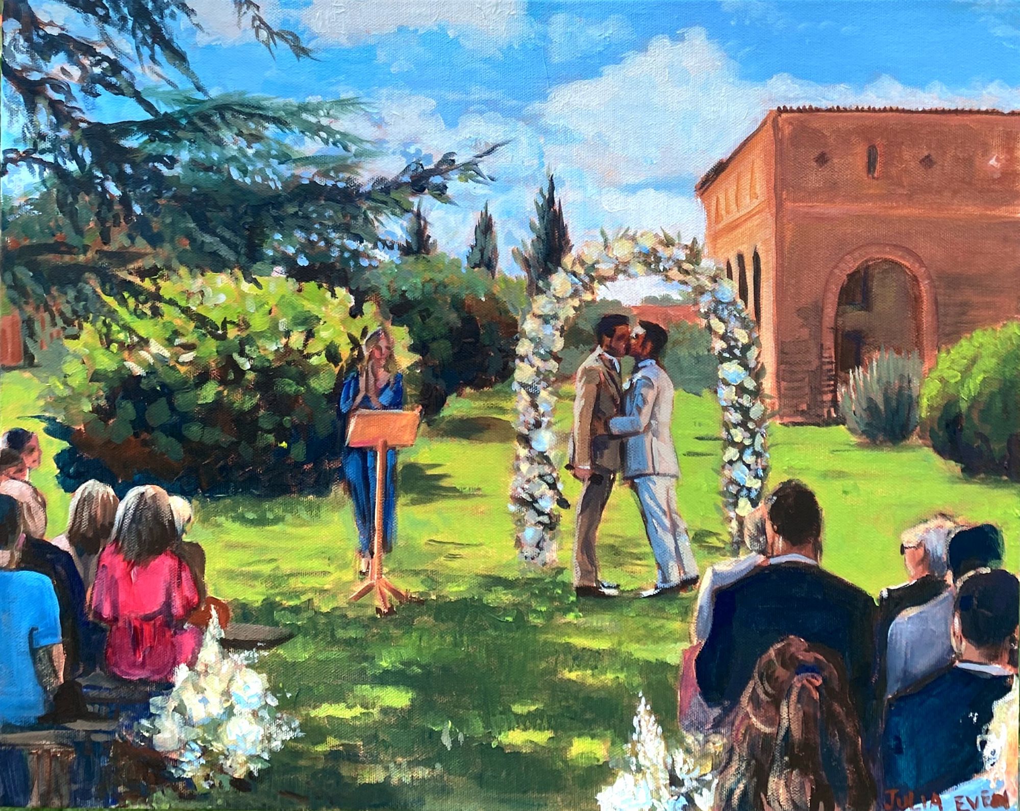 Mariage au domaine du Beyssac live painting