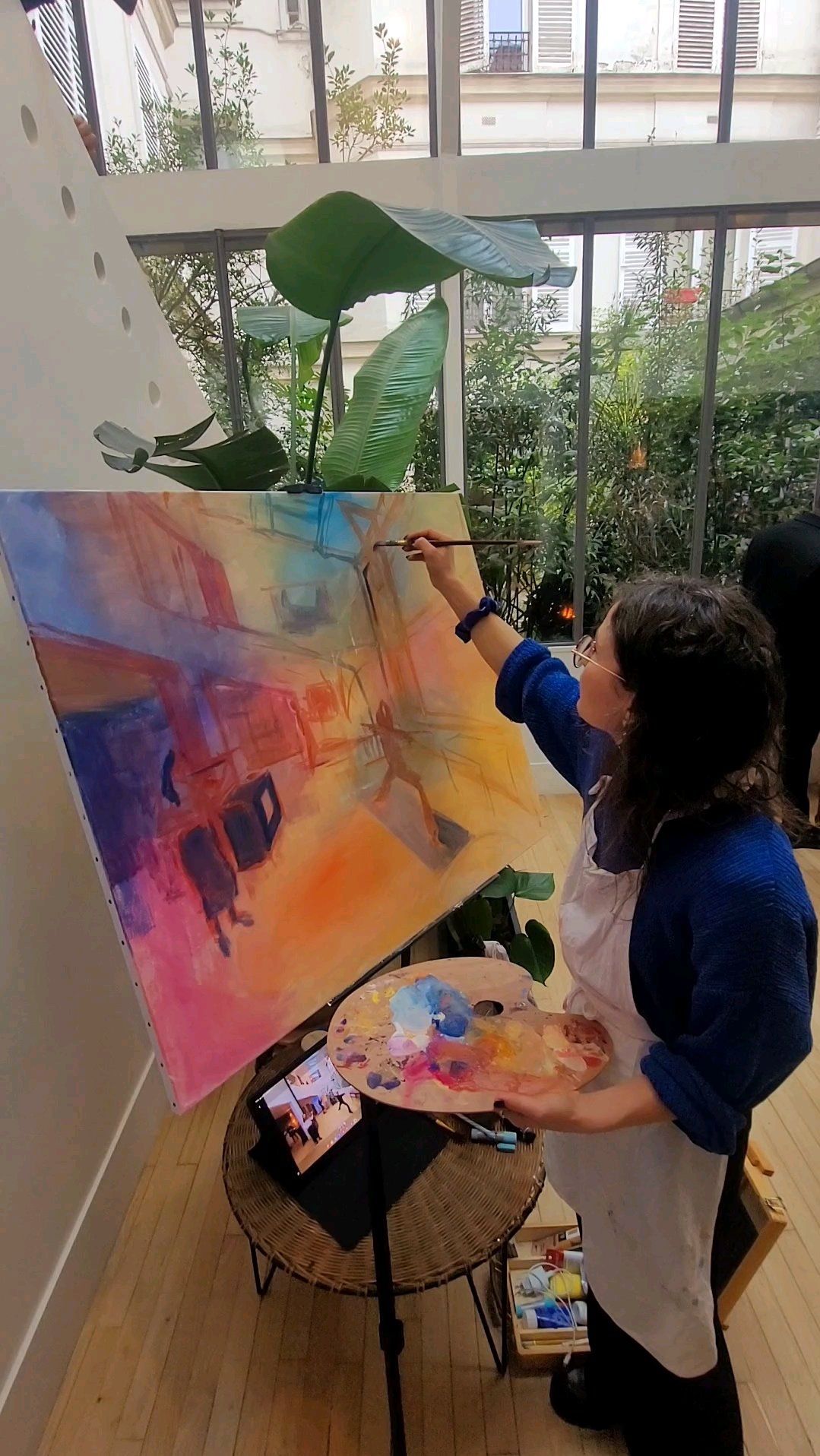 Live painting sur toile chassis en direct par Julia Even