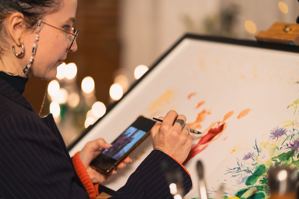 Peinture en direct dans un château du sud de la France